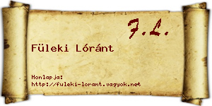 Füleki Lóránt névjegykártya